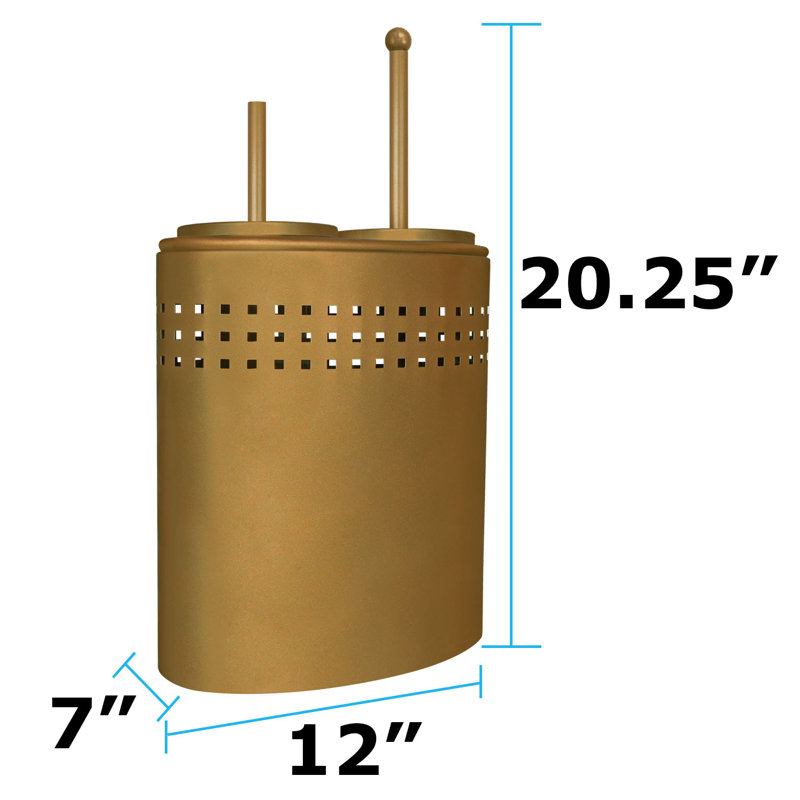 Gold Modern Toilet Brush and Plunger Set with Holder