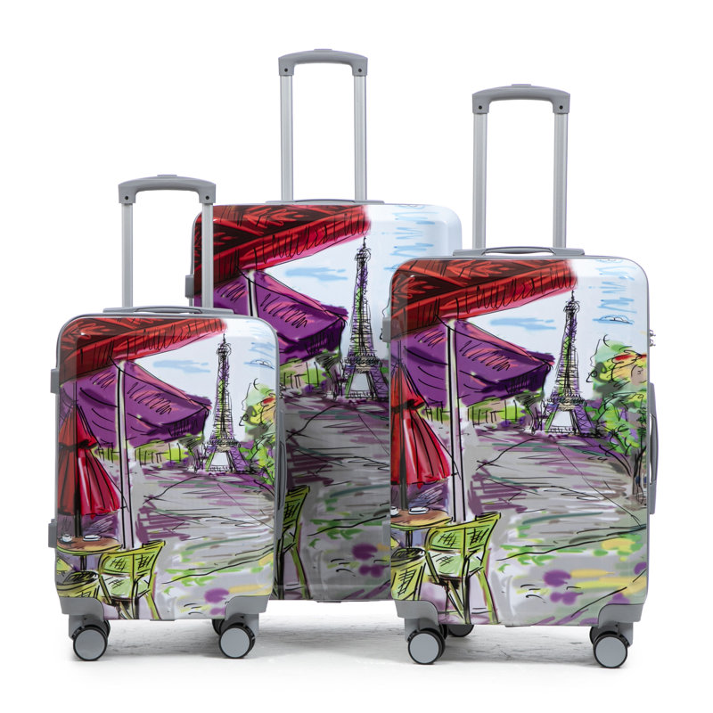20 "/ 24" / 28 "3 pièces / ensemble dans une valise à roulettes pour PC, Café
