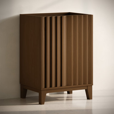 Armoire de salle de bain autoportante sans comptoir 24 po Troyes en chêne brun