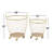 2 Piece Gold Metal Deep Set Wire Basket Storage Cart with Wheels and Handle Set