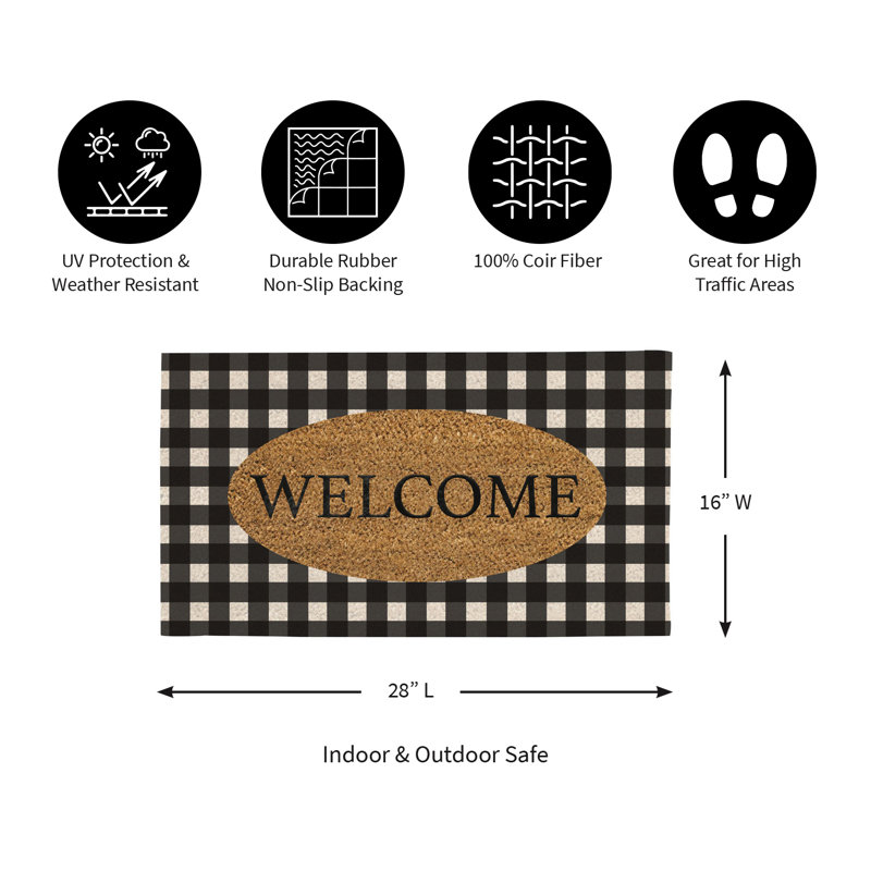 Tapis d'extérieur Malcom Buffalo Check Welcome