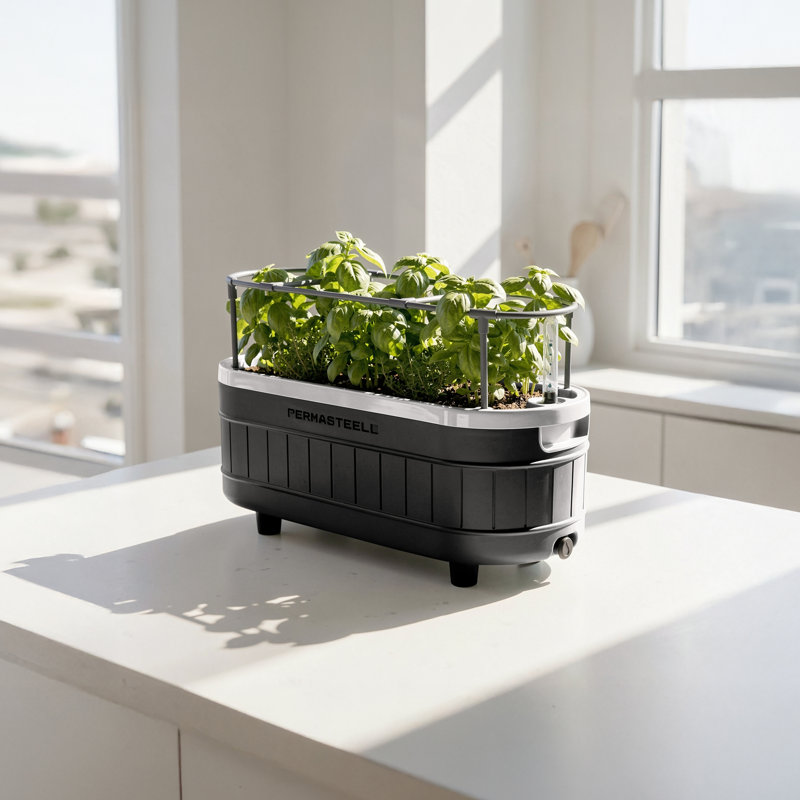 Permasteel Mini Planter W/Bracket, Black, Black