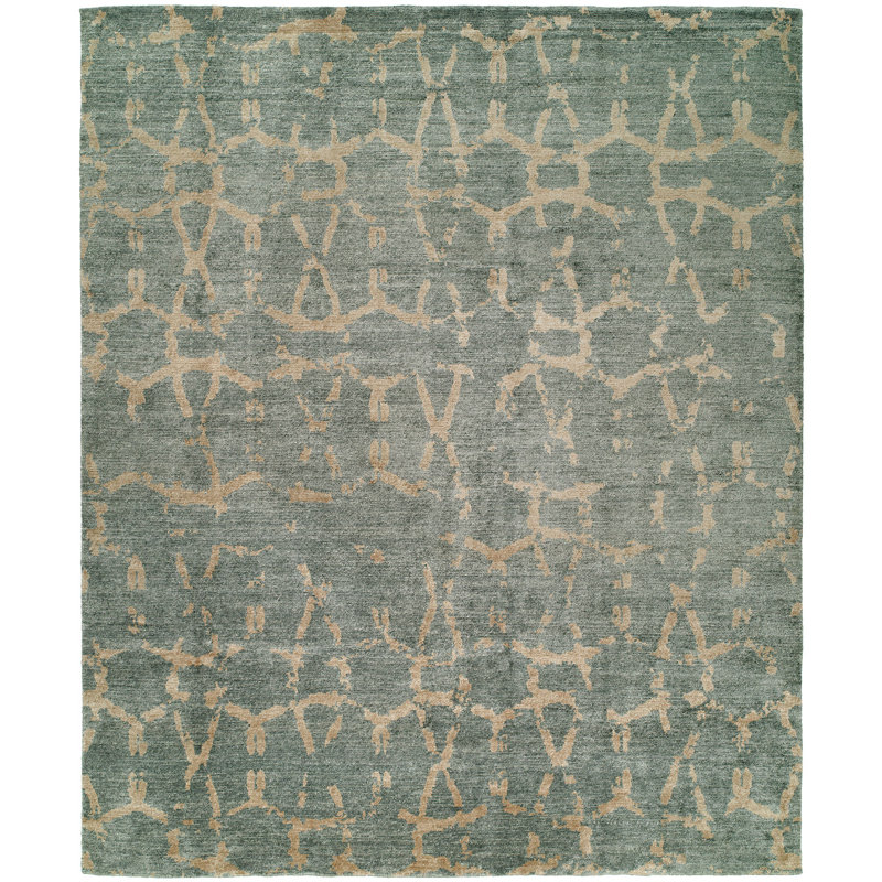 Waylan Abstract Area Rug in Blue, Rectangle 10' x 14'