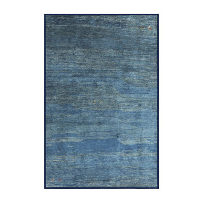 Tapis contemporain bleu