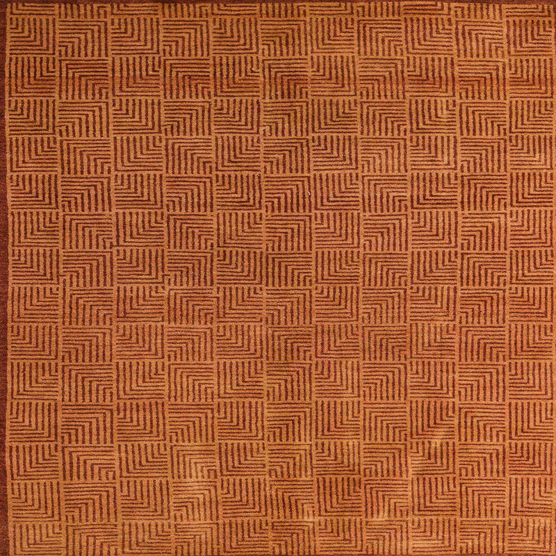 Tapis décoratif multicolore à motif abstrait, Carré 3 pi