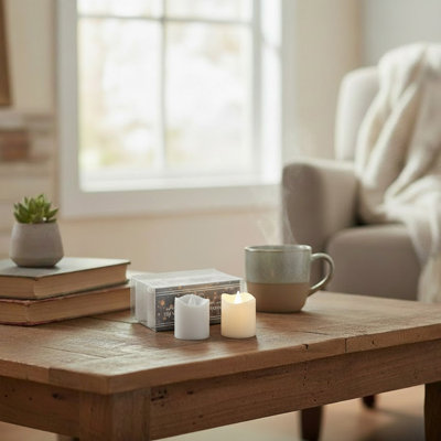 Haight Led 6Pk White Votives Warm Light - Set Of 2