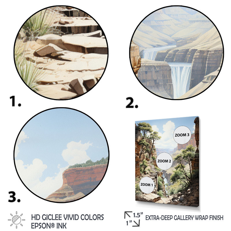 Canyon Serenading Shadows Landscape I - impression, H 20 po x l 12 po x P 1 po, Cadre flottant noir