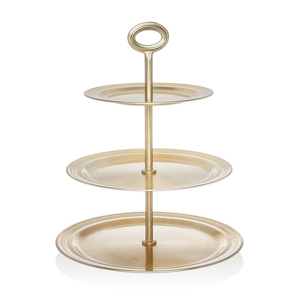 noble foods 2 Tier Gold Cake Stand, Round Cupcake Stand for