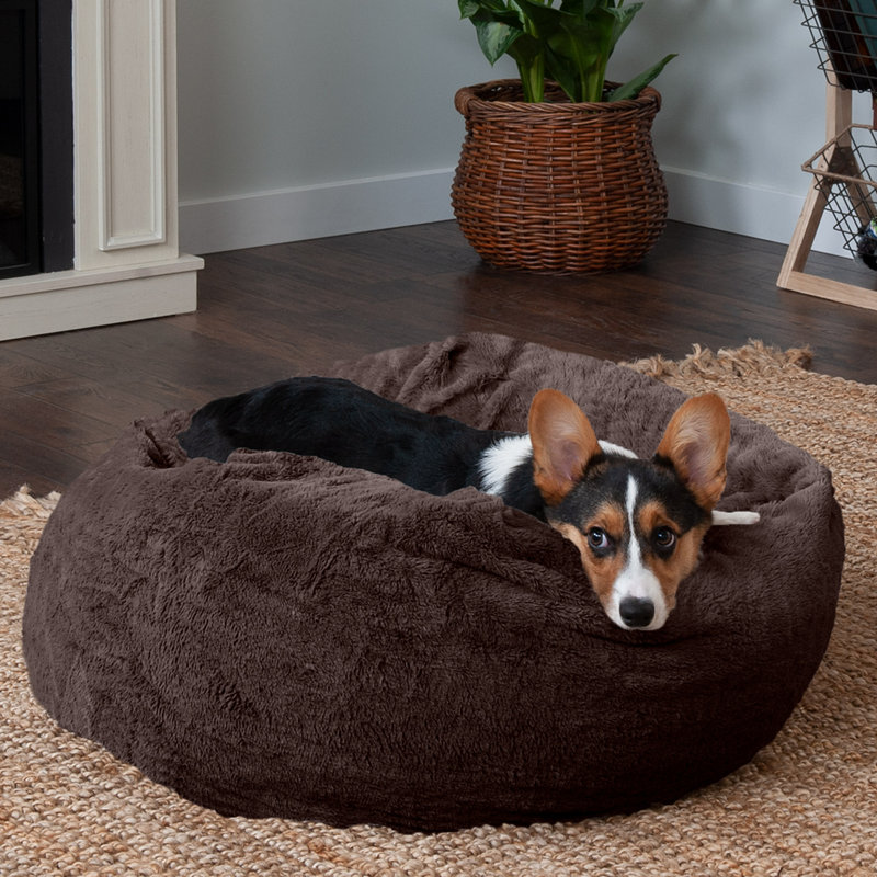 Orthopedic Polyester Pet Bed, Small (18" W x 18" D x 9" H), Espresso