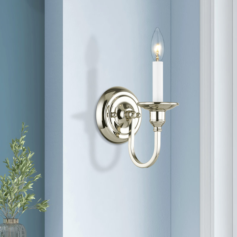 Applique murale 1 lumière Eckard, Nickel poli