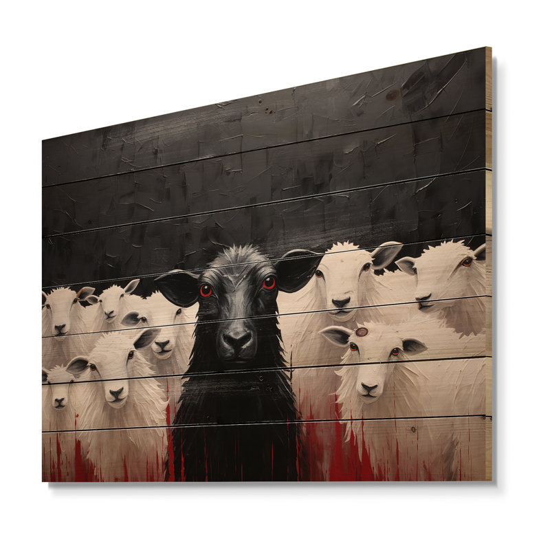 Troupeau de moutons Kaspien, H 30 po x l 40 po x P 0,78 po