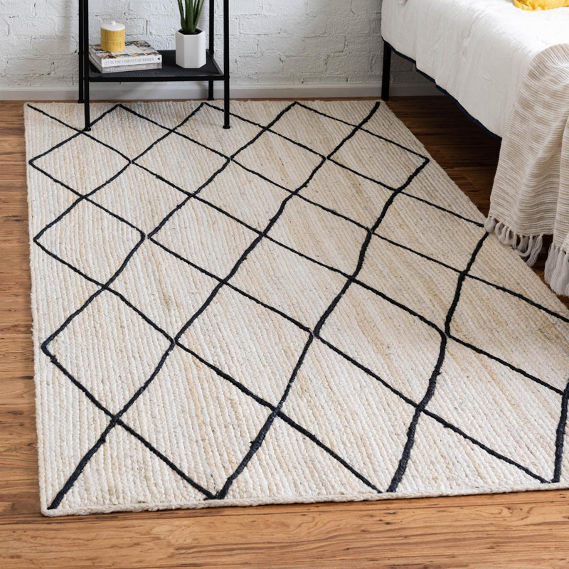 Tapis ivoire tressé à la main Lyndhurst, Rectangle 2 pi x 3 pi 1 po