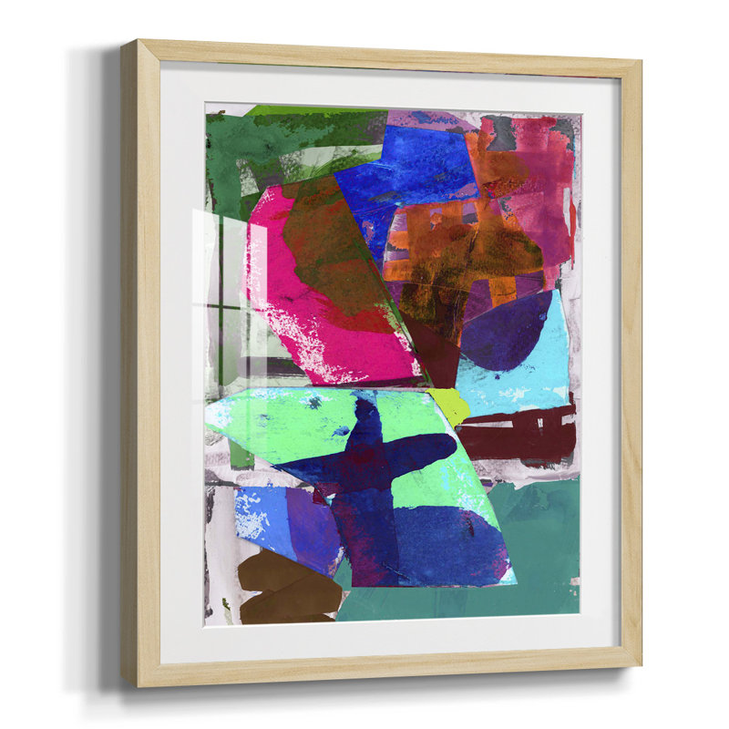 Brights Strokes III, reproduction encadrée, Blanc, Papier avec cadre naturel
