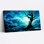 «Blue Ocean Waves and Moonlit Tree», reproduction d'art sur toile tendue sur toile, ensemble de 1