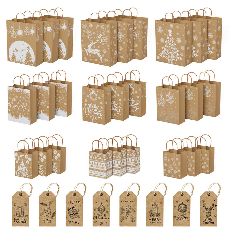 24 pièces de sacs-cadeaux de Noël en vrac avec poignées