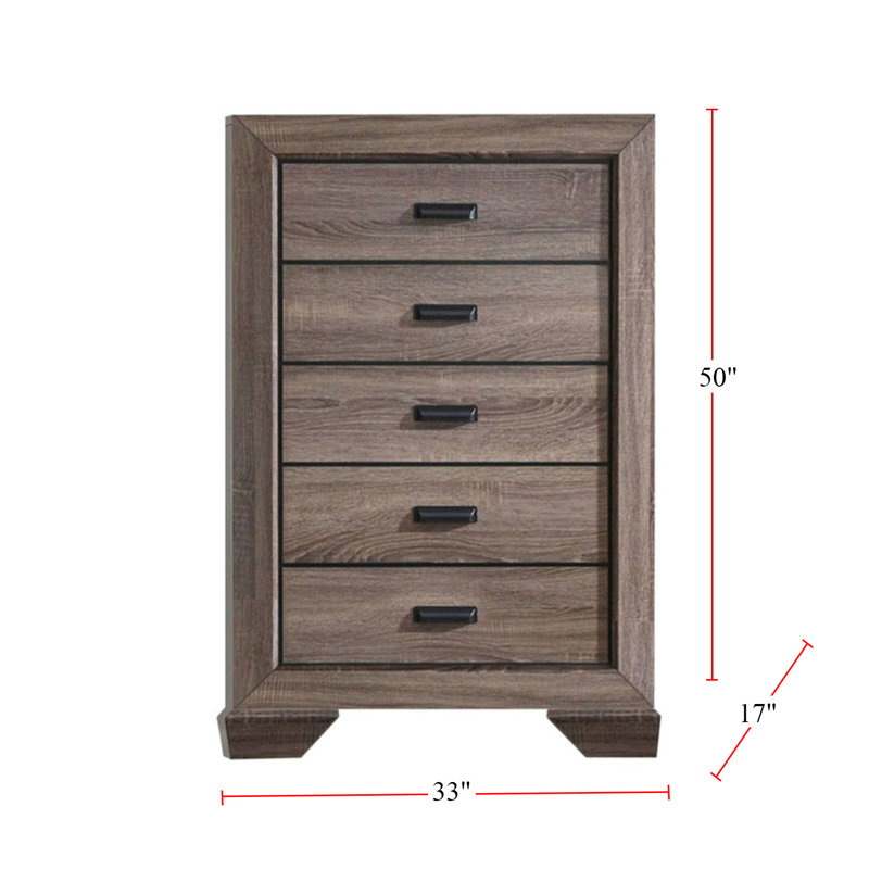 Commode 5 tiroirs l 33 po