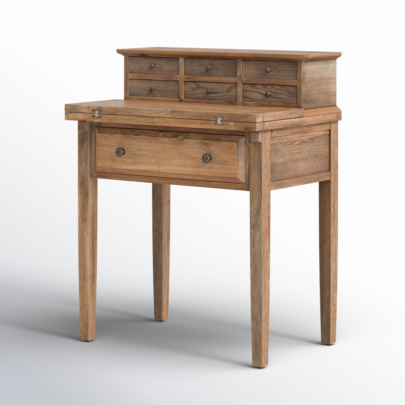 Allizae Solid Wood Writing Desk, Oak