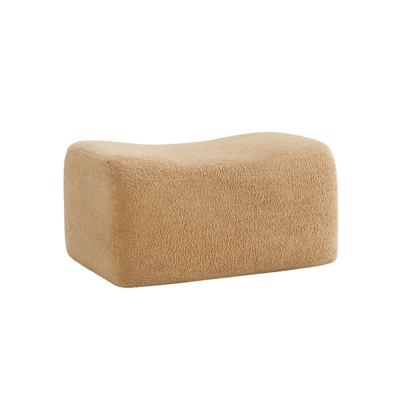 Repose-pieds en tissu brun clair, Chameau