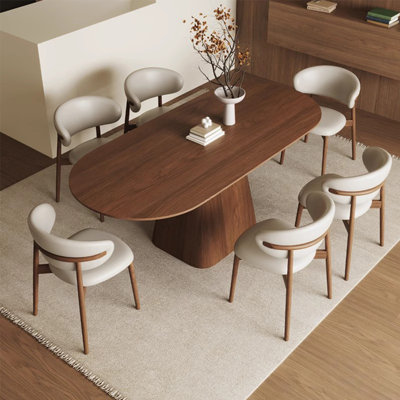 Retro style solid wood dining table set