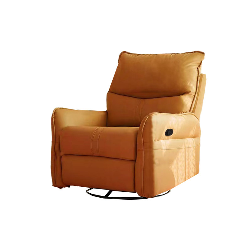 Lindora Faux Leather Recliner, Orange Faux Leather