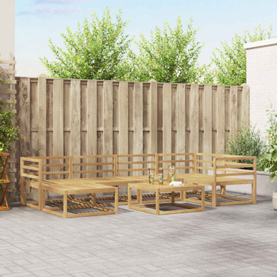 Outdoor Sofa Set 7 pcs Solid Acacia Wood Patio Furniture Garden Modular