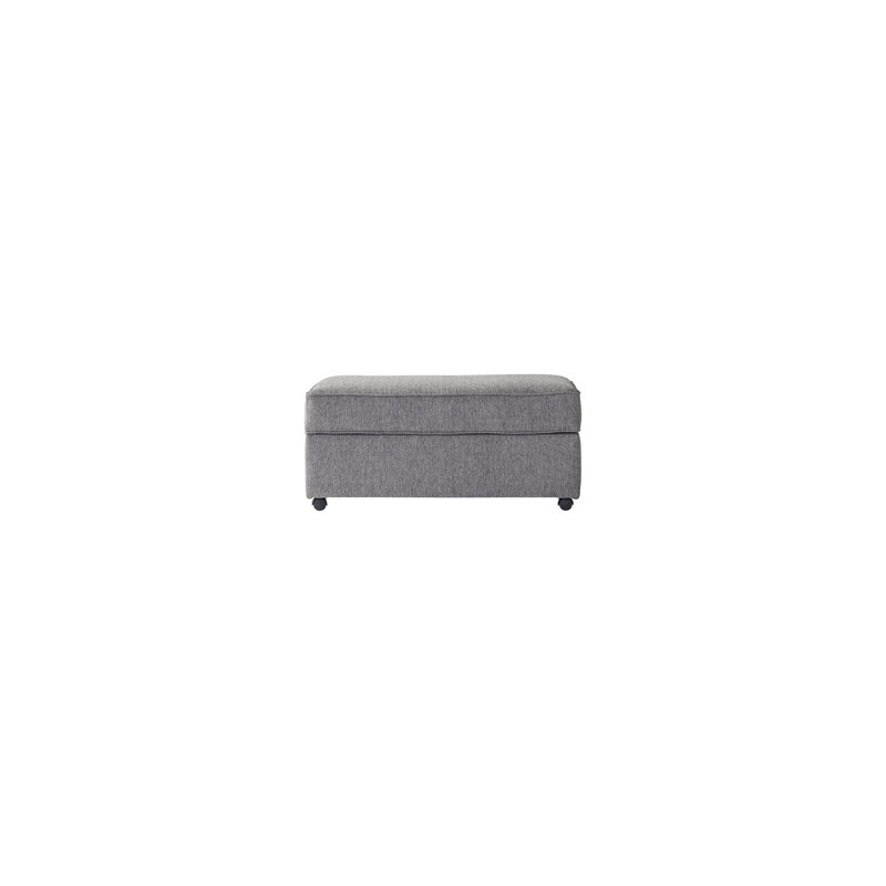 Repose-pieds rectangulaire avec rangement rembourré, Mélange de polyester bleu Tully