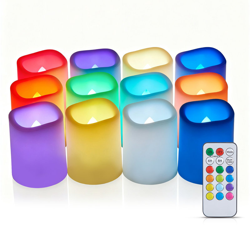Bougies à DEL RVB et lumière blanche (paquet de 12)