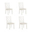 Ensemble de table de salle à manger Mid-Century en bois massif 5 pièces, ensemble de tables de cuisine avec chaises rembourrées