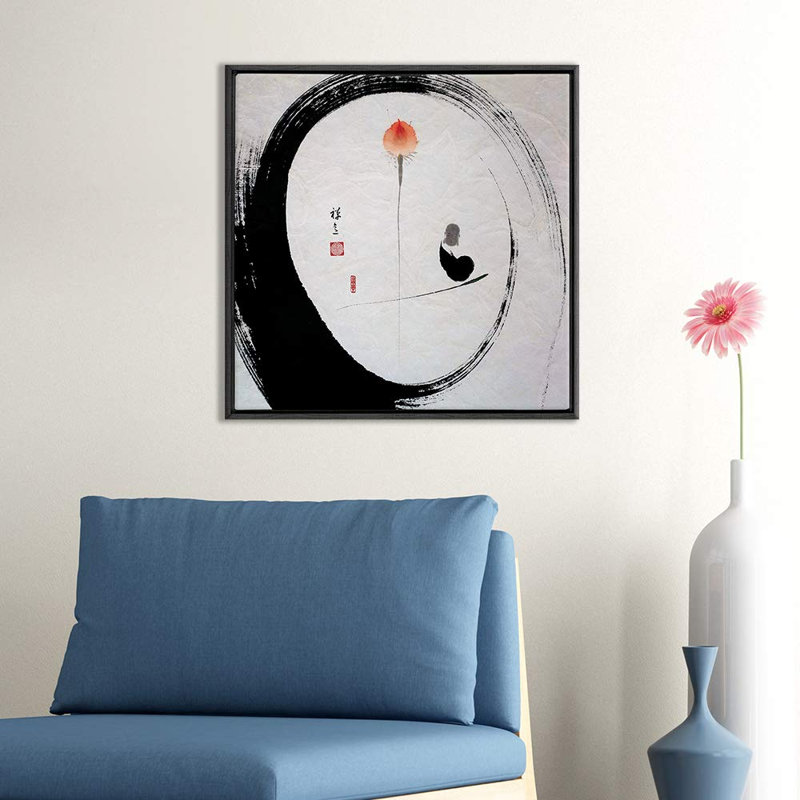 «Zen Monk Stroke Swirl», reproduction sur toile encadrée, H 16 po x l 16 po