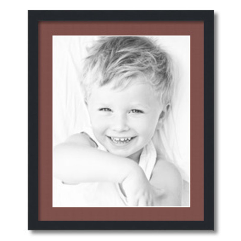 Matte Picture Frame with Mat, Brique