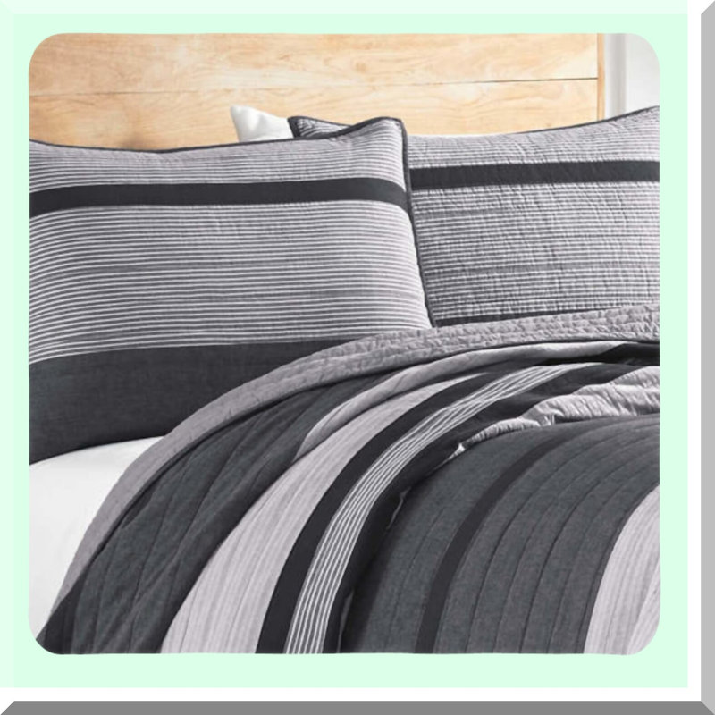SoftLux Reversible Cotton Sham - Envelope Closure, Pre-Washed for Extra Softness - Stylish Home Decor in Vessey Grey - 20" x 26"