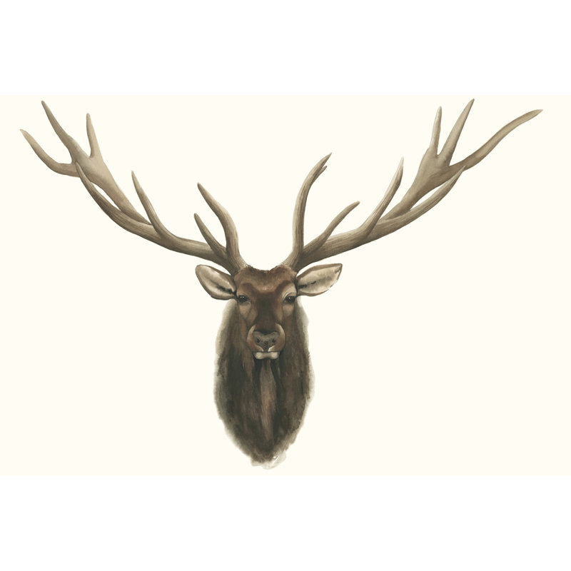 Elk Bust by Grace Popp - Wrapped Canvas Painting, 81cm H x 122cm W x 3.8cm D