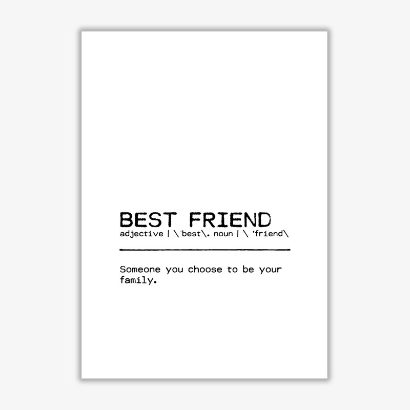 Best Friend Family - Print, 30 cm H x 21 cm W x 1 cm D, No Frame