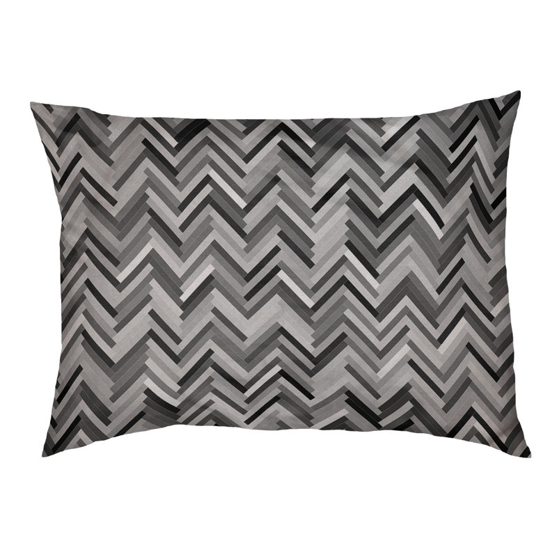 Coussin de lit pour chien chevrons Byrge, Grand (l 50 po x P 40 po x H 7 po), Noir / blanc, Polyester