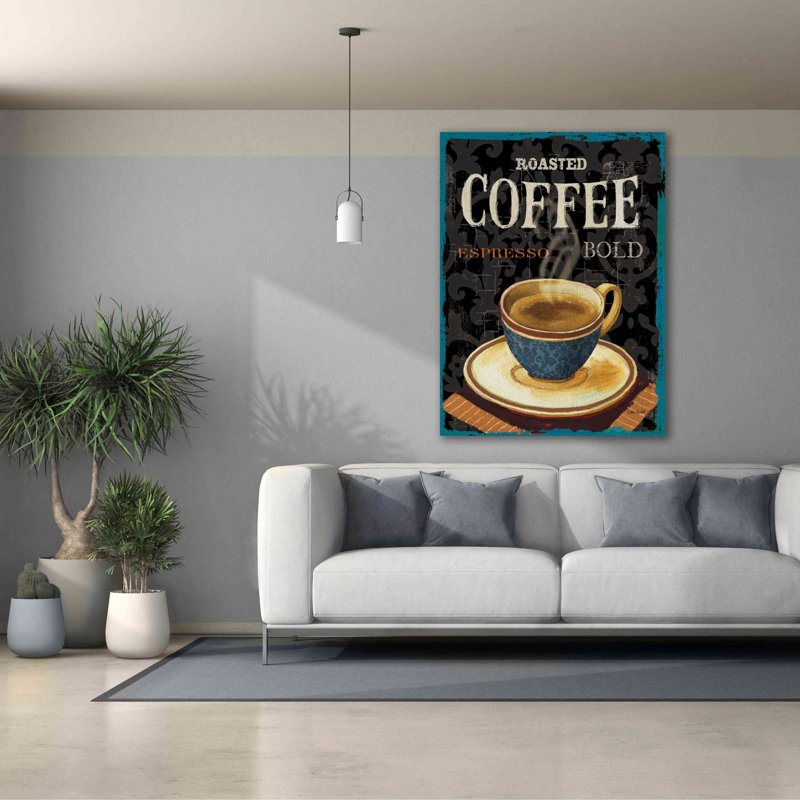 «Today's Coffee IV» par Lisa Audit, art mural sur toile, H 54 po x l 40 po x P 1,5 po