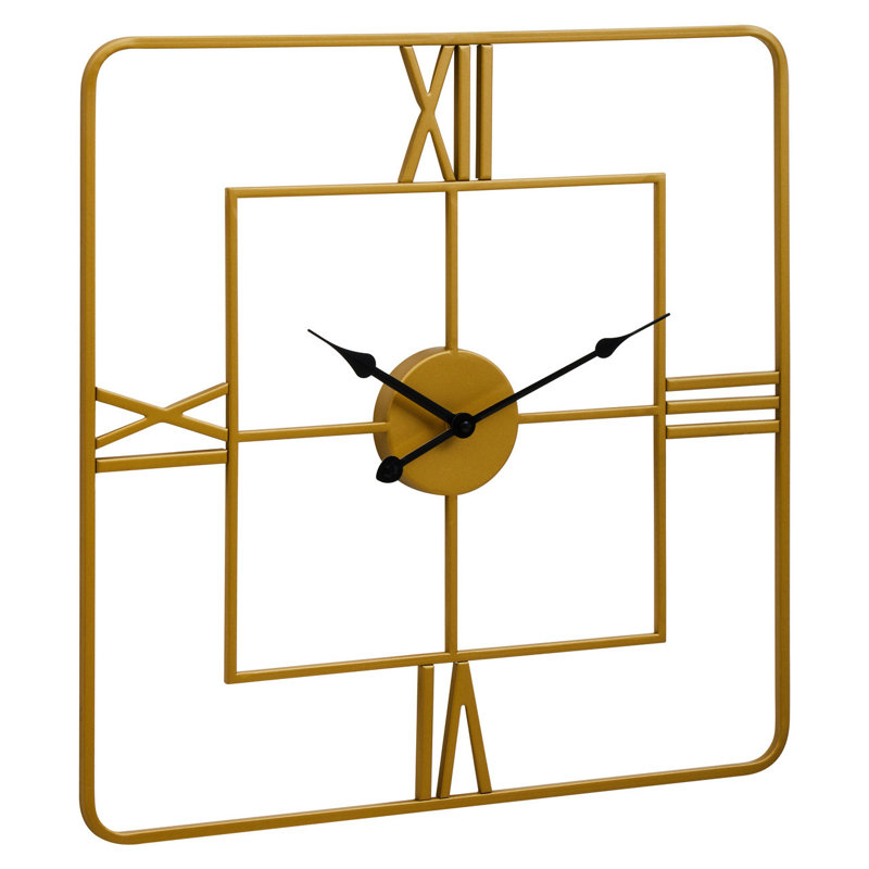 Braelynn Metal Wall Clock, Gold