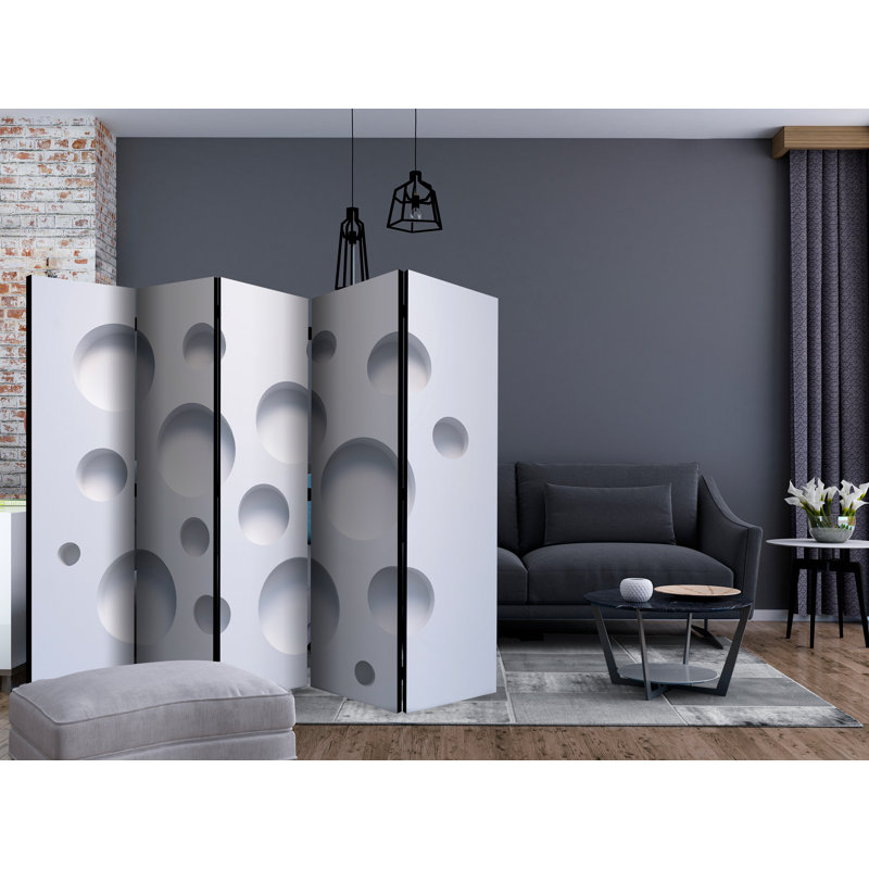 Grana 225cm W x 172cm H 5 - Panel Solid Wood Folding Room Divider