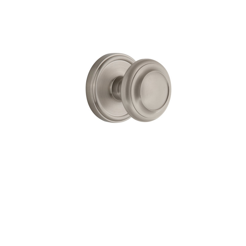 Bouton d'intimité avec rosette Grandeur Georgetown, 2 3/8", Nickel satiné