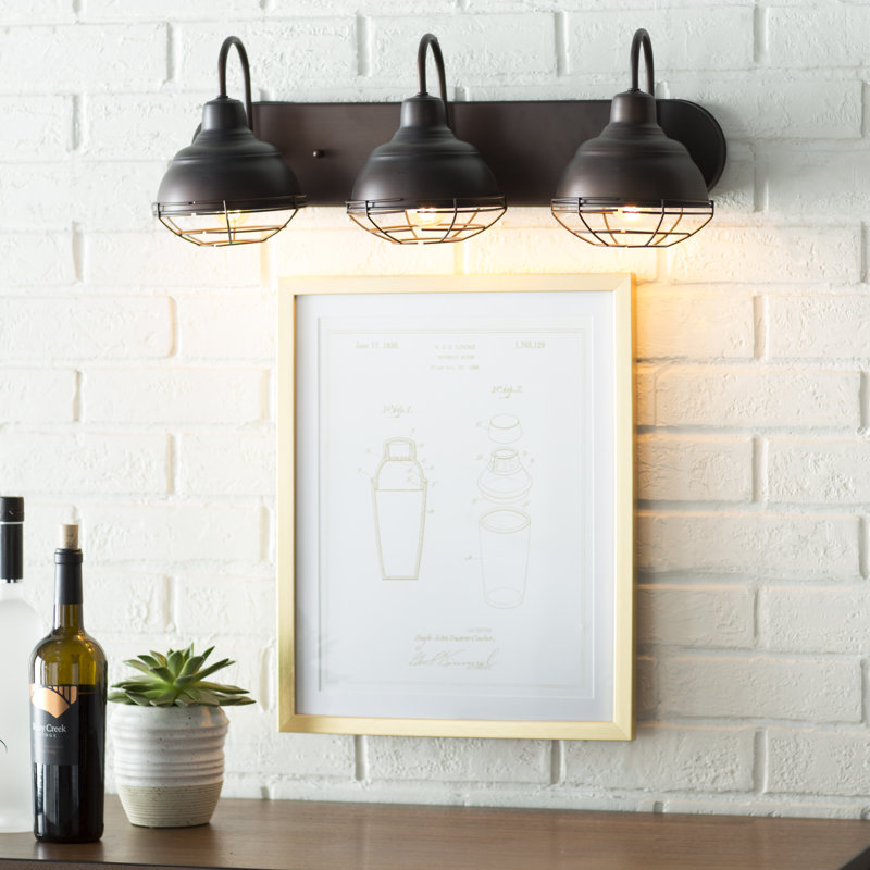 Bruges 3 - Light Dimmable Vanity Light, Matte Black, Matte Black