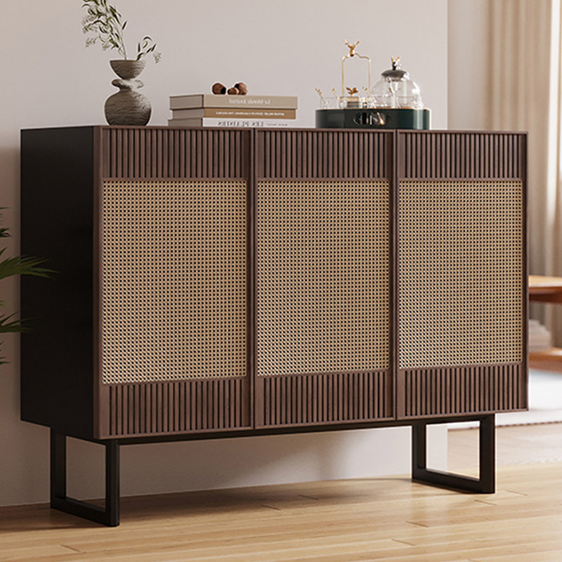 Modern Nut-Brown Solid Wood Sideboard