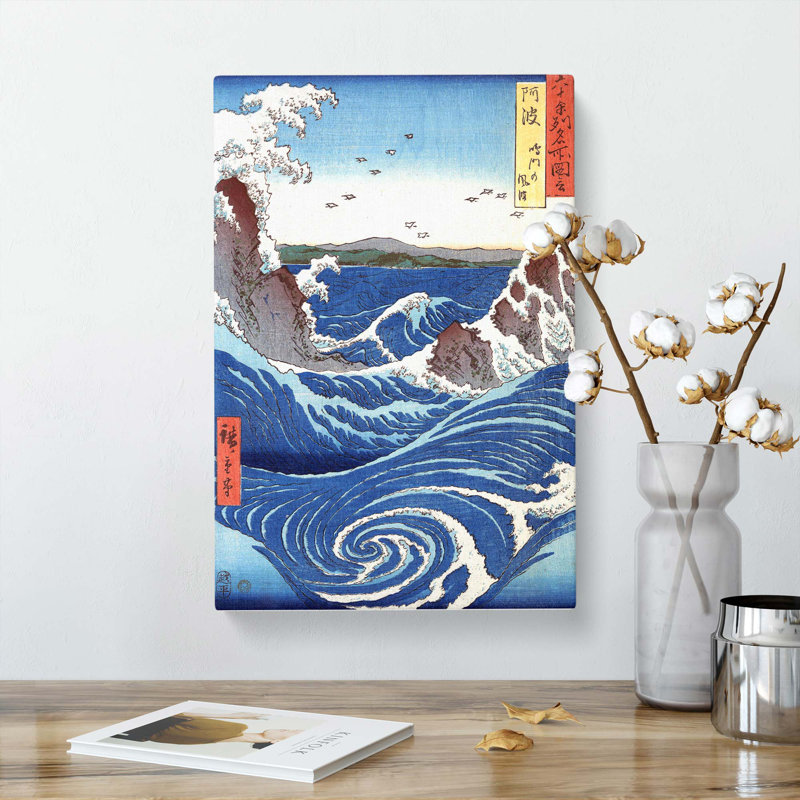 The Naruto Whirlpools by Utagawa Hiroshige - Wrapped Canvas Painting Print, 76cm H x 50cm W x 3cm D
