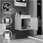 Meuble-lavabo 16 po avec lavabo en céramique et porte d'armoire à fermeture en douceur, fixation murale flottante, bonde escamotable, siphon inclus, blanc (sans robinet)-1248729727-1248729724