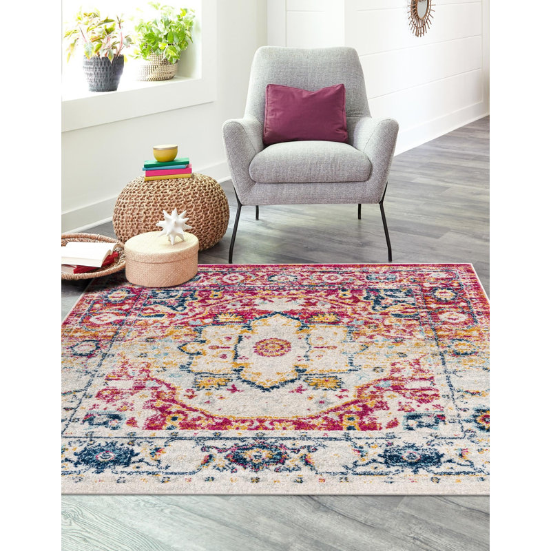 Hagberg Oriental Indoor Rug, Square 5'3"