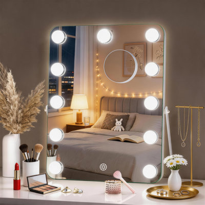 Lighted Makeup Mirror, Hollywood Vanity Tabletop Mirror with Lights