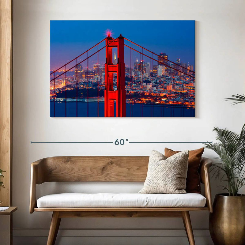 Lilie Glowing Golden Gate Bridge, 32" H x 48" W
