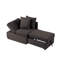 Chaise convertible transitionnelle de couleur grise, revêtue de tissu, ajustable avec fonction de rangement, fabrication en bois d'ingénierie-1998363930