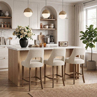Tabourets de bar modernes à hauteur de comptoir avec pieds en bois pour îlot de cuisine