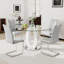 Ensemble de table de salle à manger ultrabrillante avec chaises luxueuses en similicuir-360226377-360226376-360226381