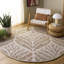 Ikat Handmade Tufted Wool Ivory / Brown Area Rug-1586602594