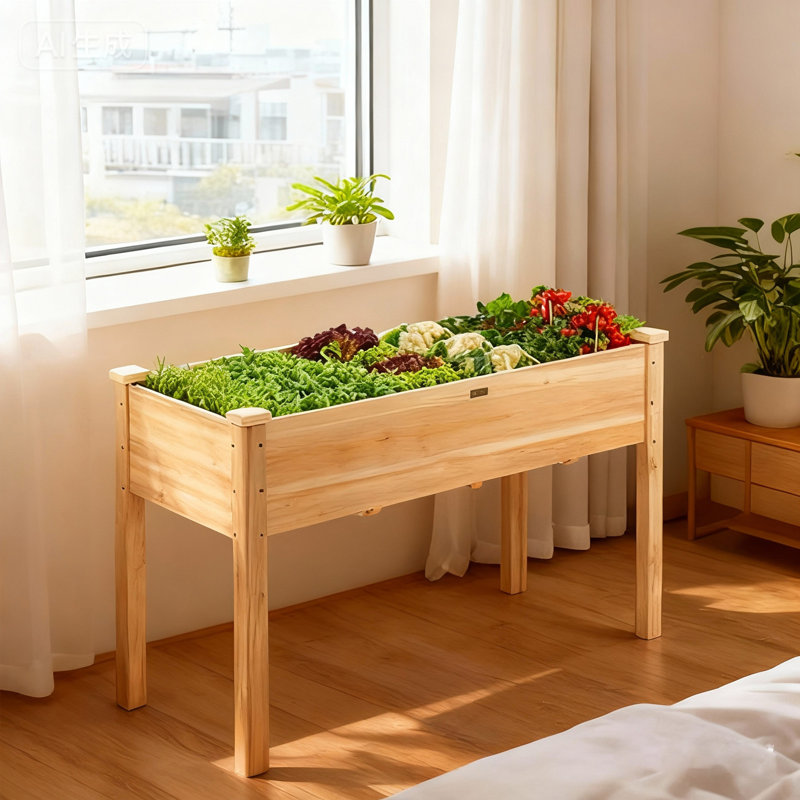 Elevated Wood Planter Box Stand